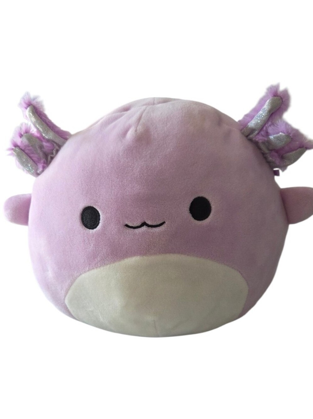 Squishmallow Monica 7" Purple Axolotl Plush Silver Glitter Gills Stuffed Animal